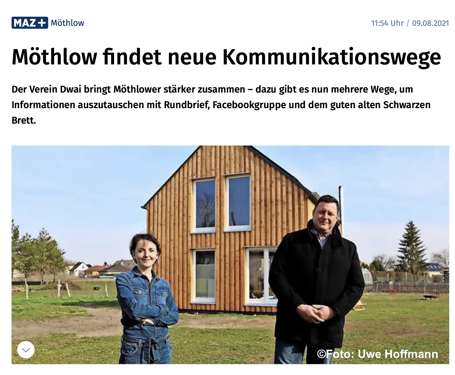 You are currently viewing Möthlower Kommunikation in maz-online.de